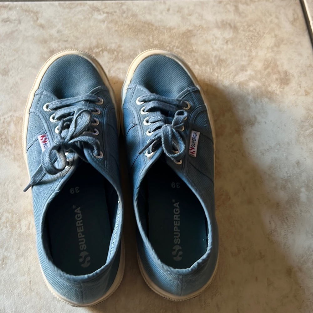 Superga Blue Canvas Sneakers